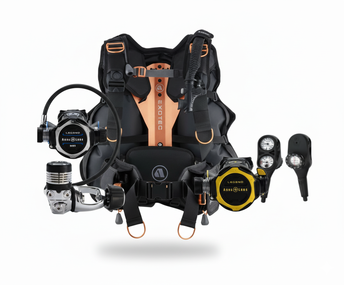 Aqualung LEG3ND MBS Diving Package with Octopus, WAVE 3-Gauge Console & BCD