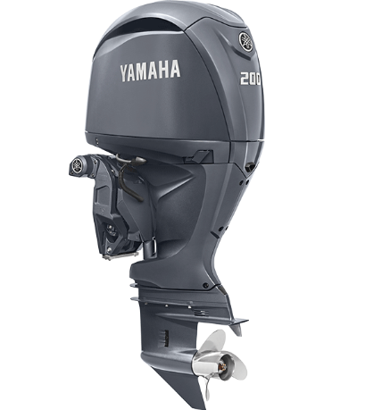 MARINE OUTBOARD ENGINE, 4 STROKE, YAMAHA, MODEL: F200BETX, COLOR: GRAY